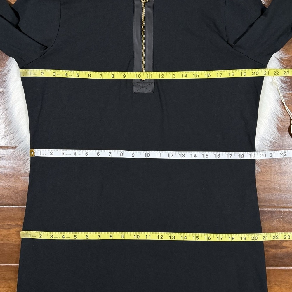 Spartina 449 Women's Size XL Black Vegan Leather Trim Nora Half Zip Dress - Picture 4 of 10